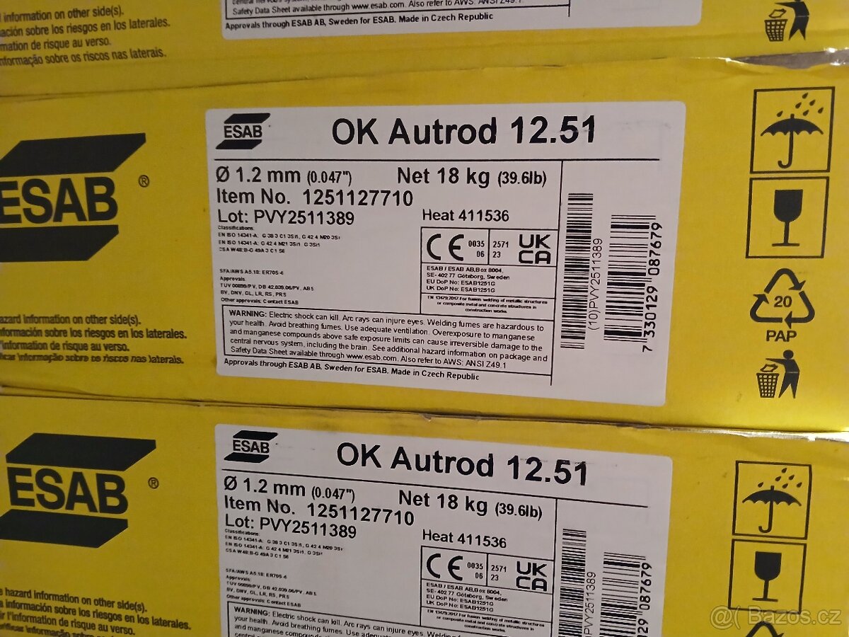 Svařovací drát ESAB 12,51 pr. 1,2mm/18kg