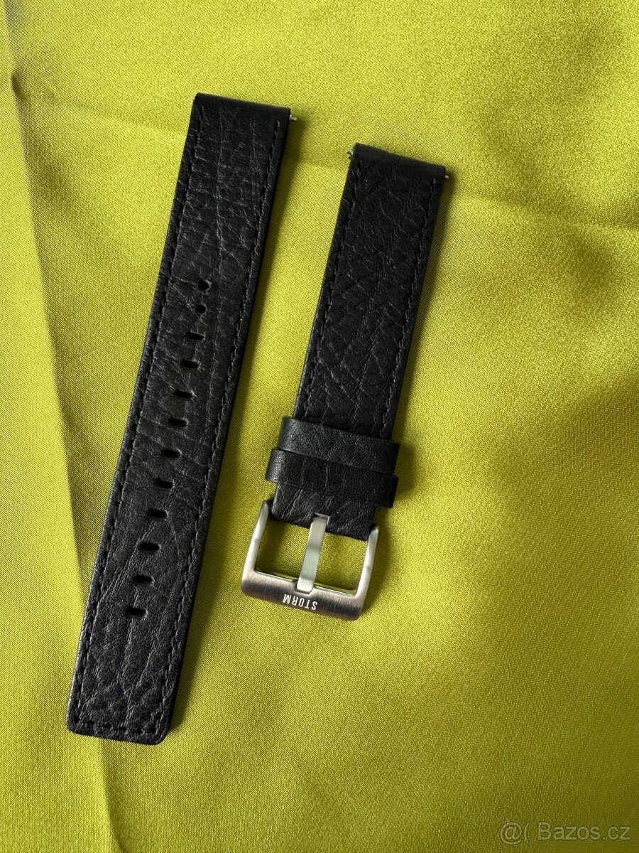 Kožený černý řemínek zn. Storm, šířka 20 mm, nový.