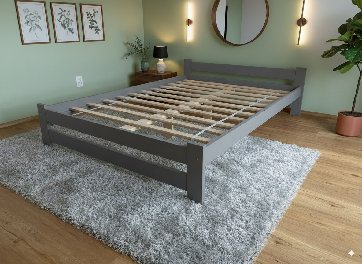 Nová postel BOROVICE 120x200 šedá + ROŠT