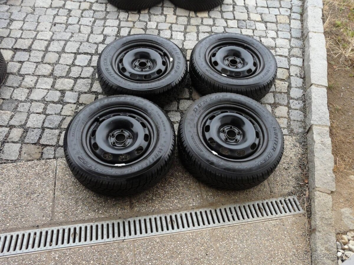 ZIMNÍ PNEU + DISKY ŠKODA 15"VW SEAT 195/65R15