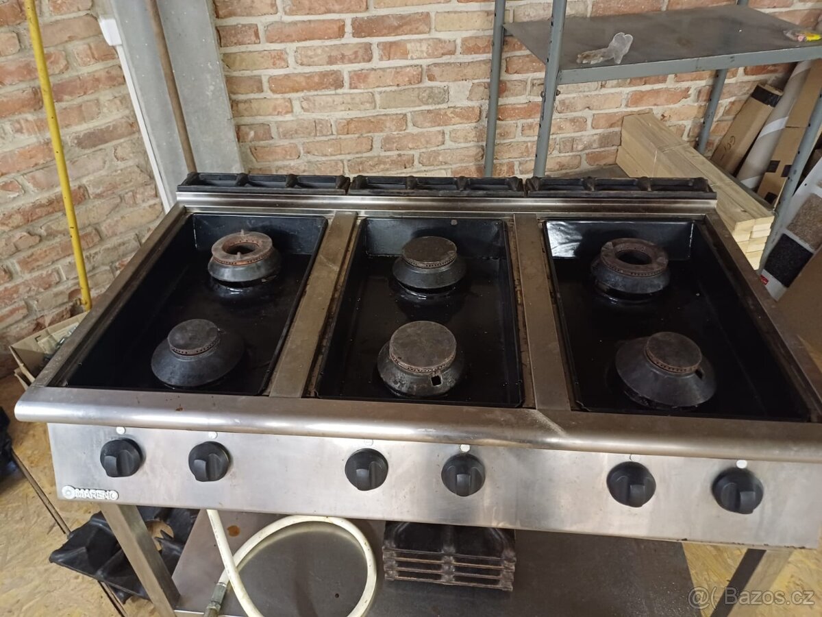 Plynový sporák gastro 6xhořáky