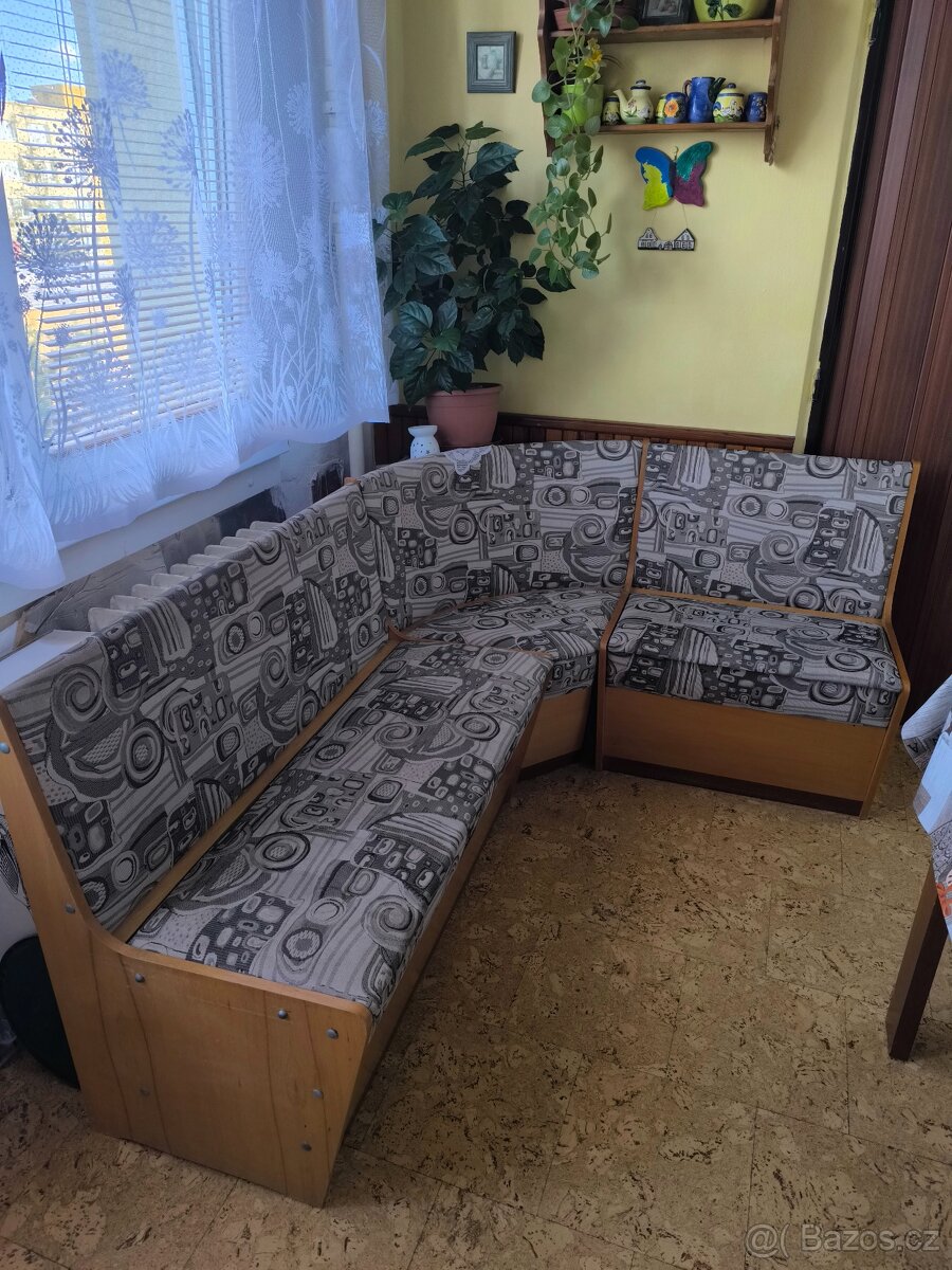 Retro jídelní lavice s úložným prostorem