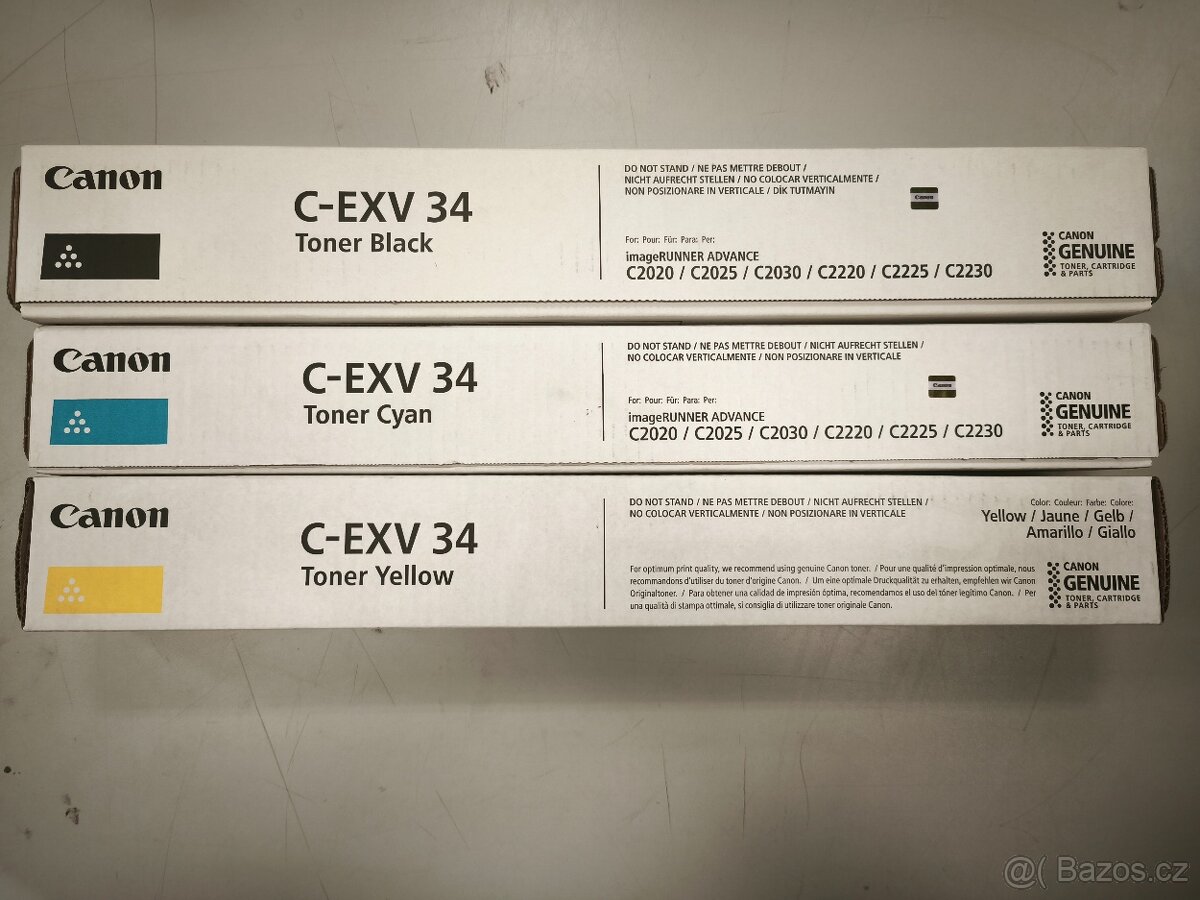 Tonery Canon C-EXV 34 - Black, Cyan, Yellow