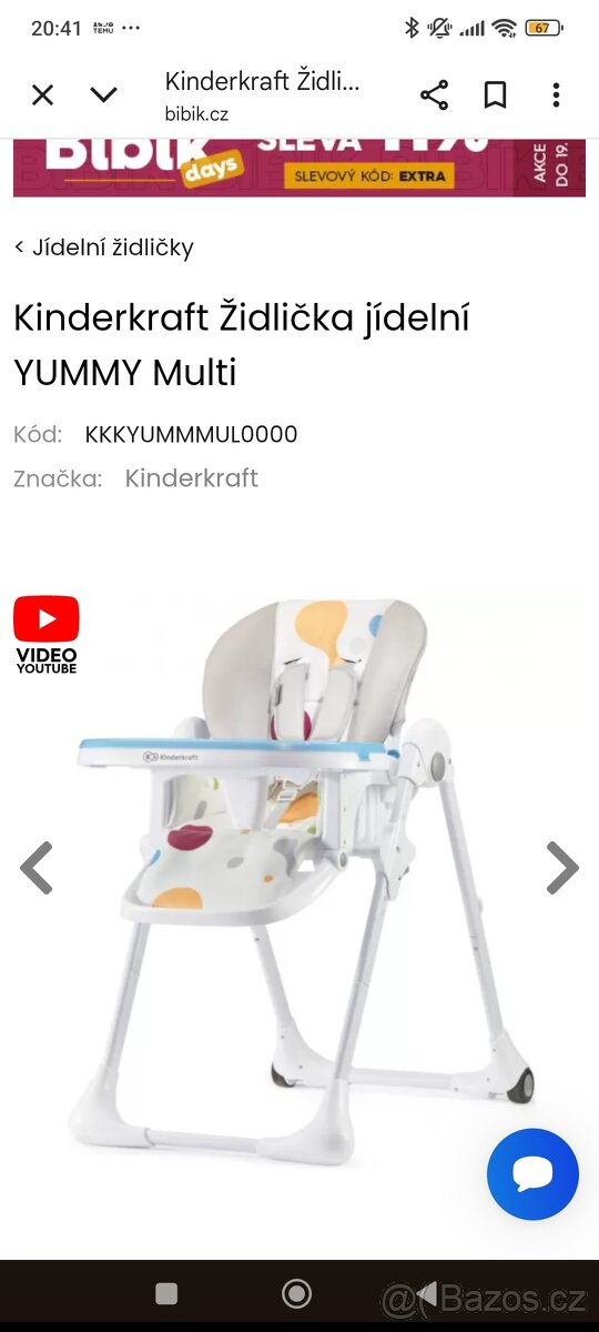 Jidelni židle kinderkraft