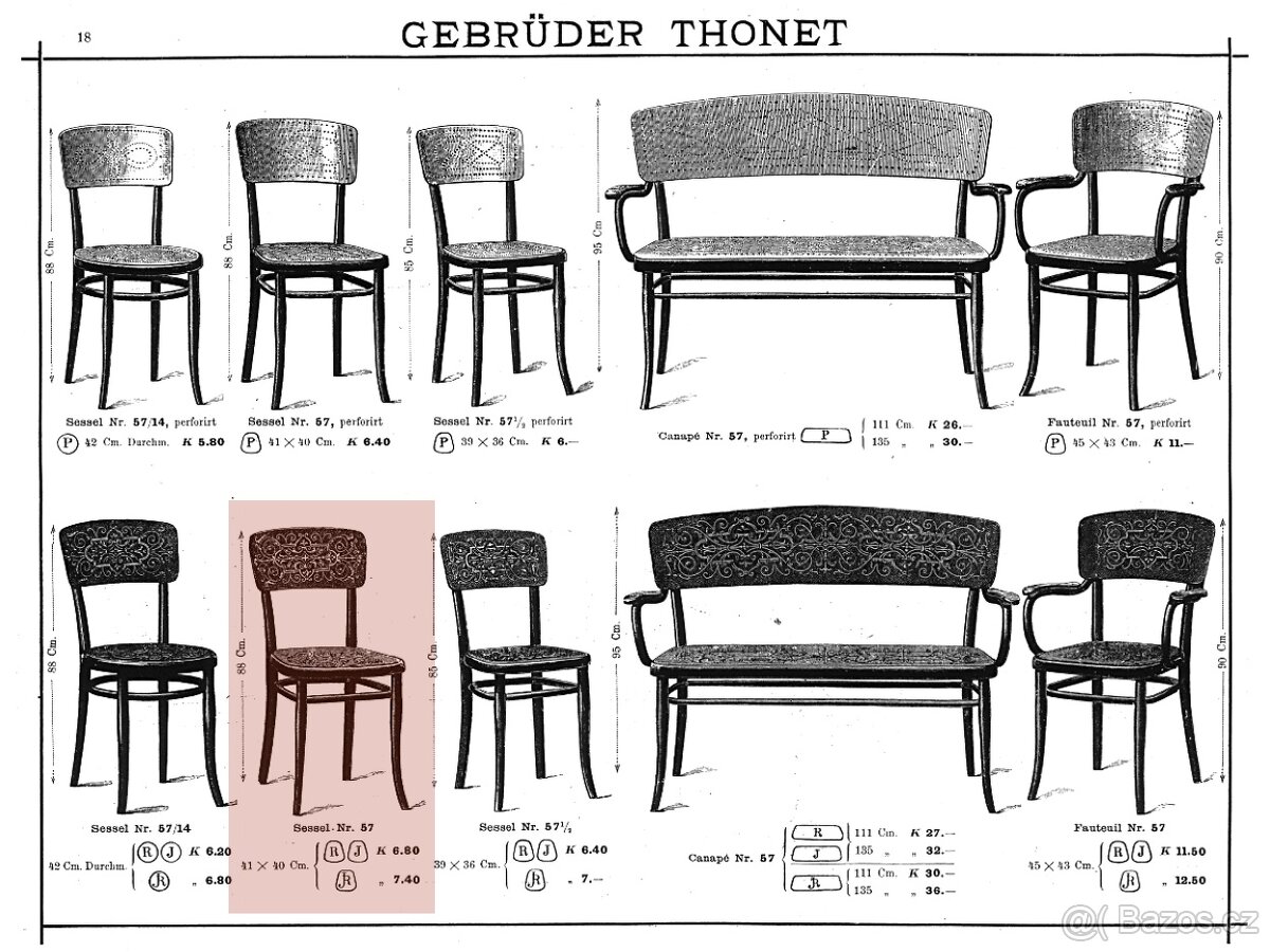 4x prvorepublikové židle original THONET.