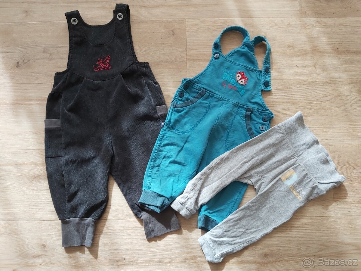 Lacláče 2x + tepláčky vel. 74