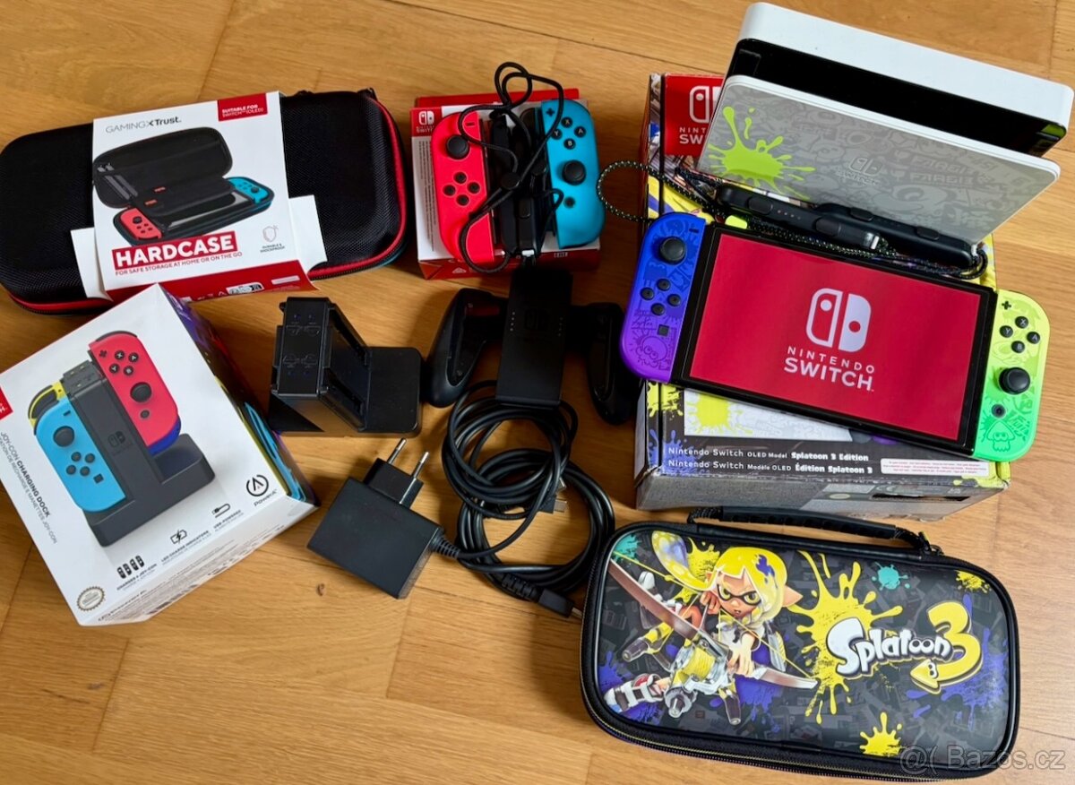 Nintendo Switch Oled Splatoon a příslušenství