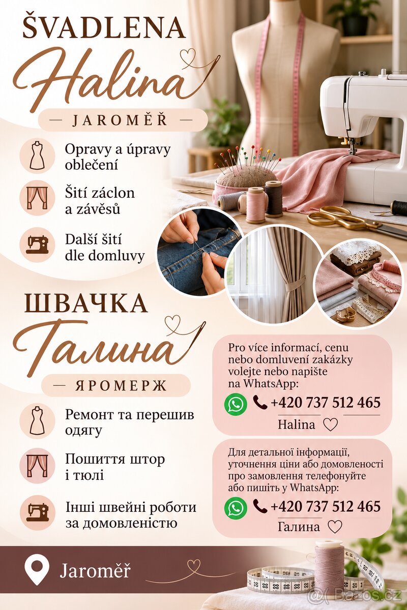 Nabízím opravy a úpravy oděvů