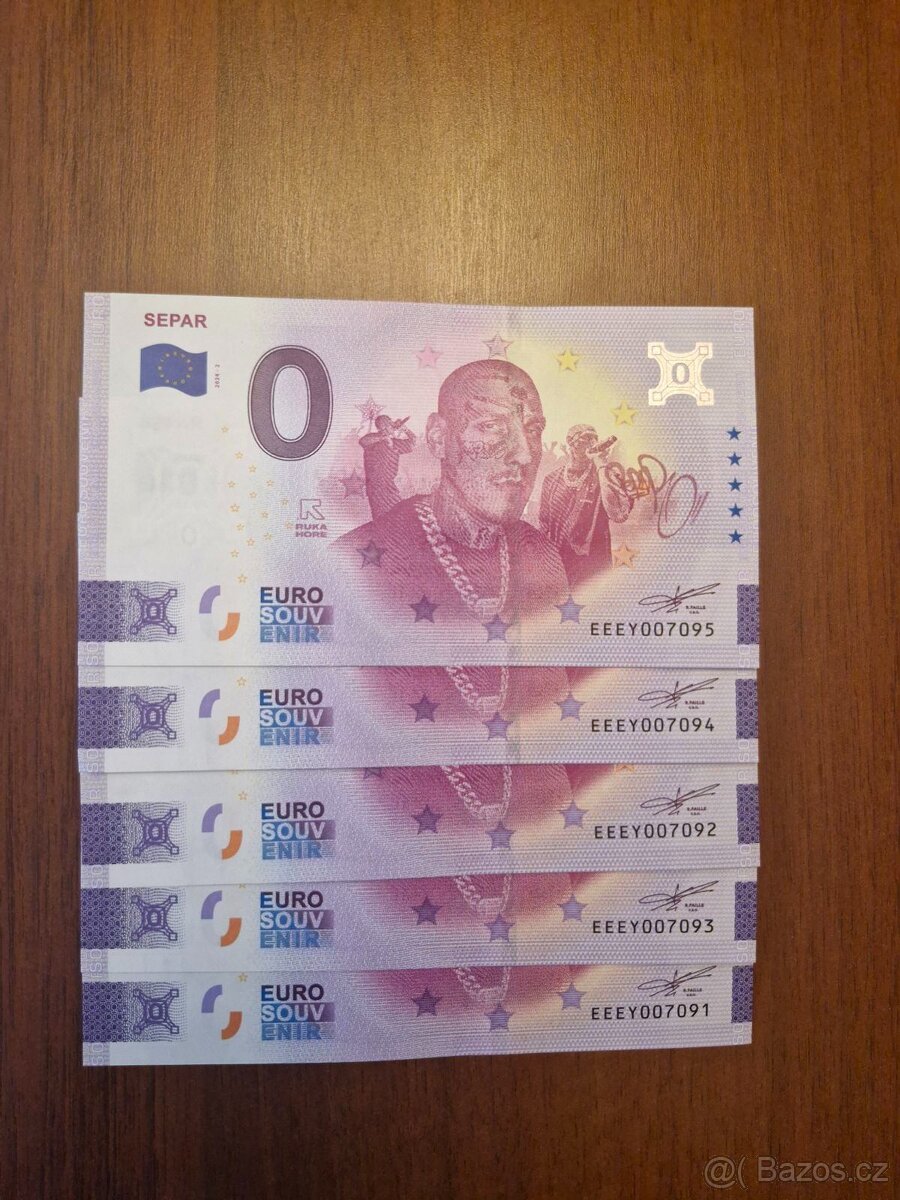 0 EURO Bankovka Separ 2024, 0 euro bankovky