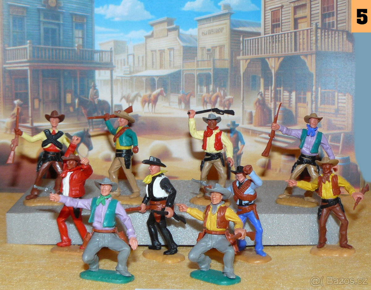 ( 5 ) Timpo Toys originál figurky : kovbojové