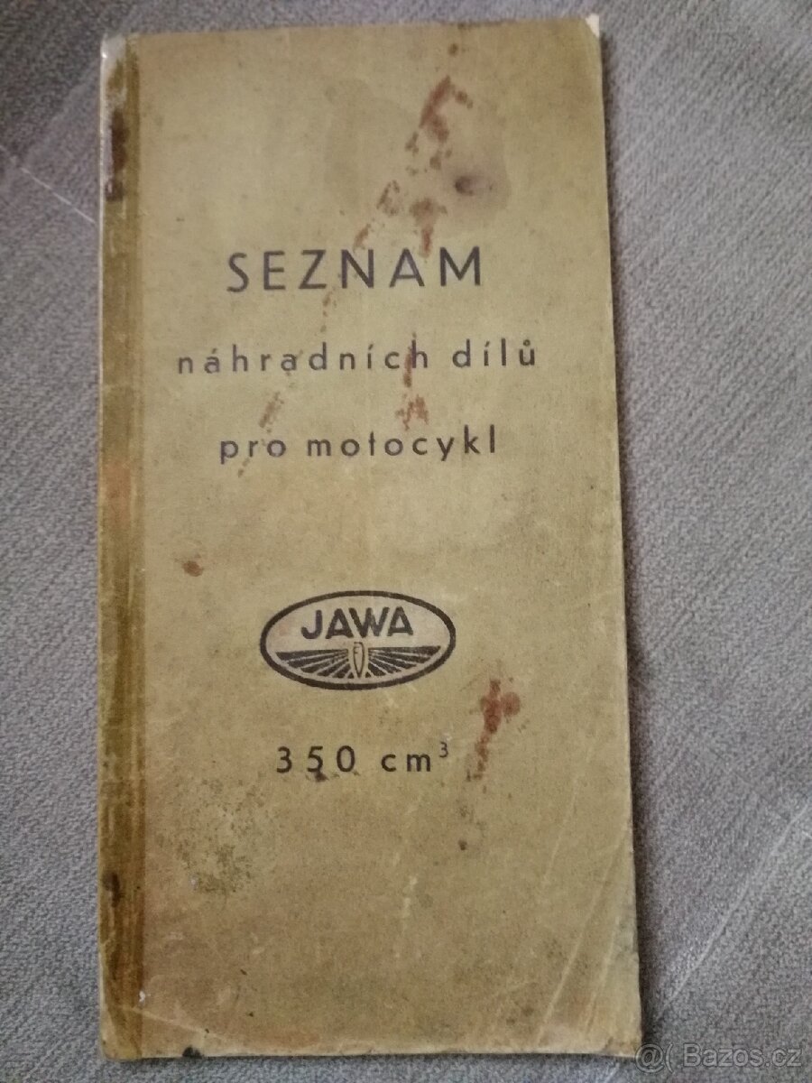 2xJawa 350 předválečná Seznam dílů a příručka