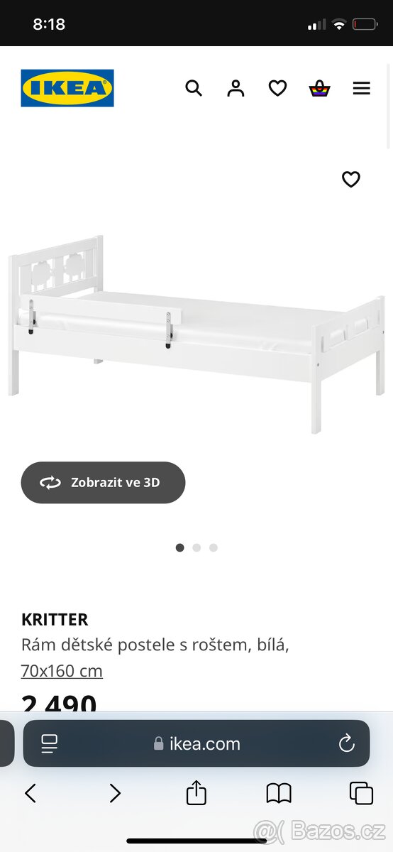 Prodám Ikea dětskou postel Kritter s matraci