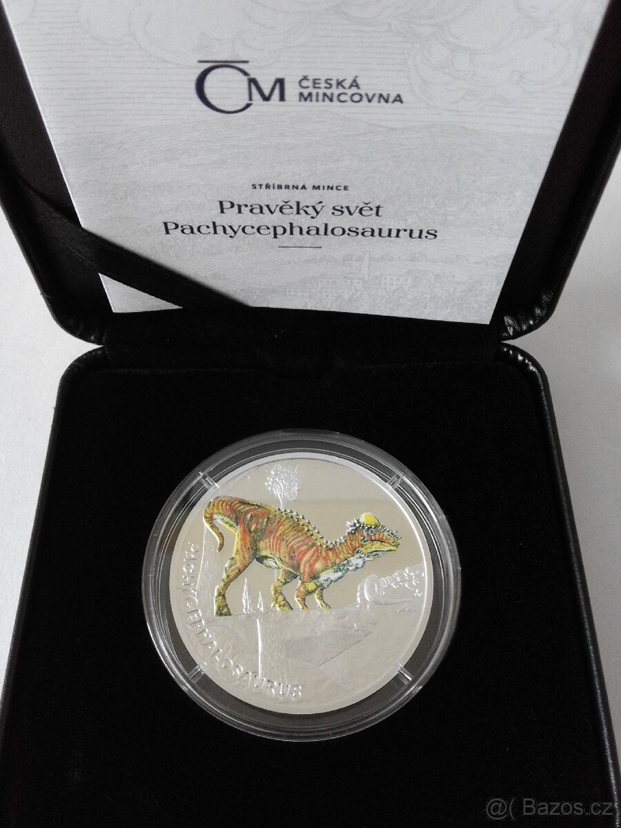 Stř. mince Pravěký svět - Pachycephalosaurus proof