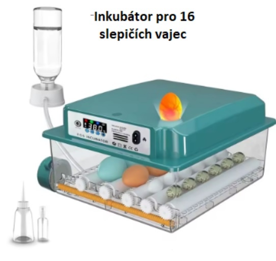 Automatická líheň, inkubátor, pro 16 slepičích vajec