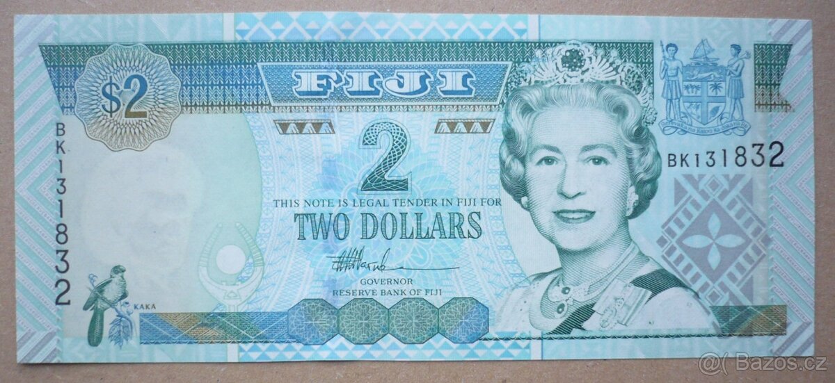 Bankovka, Fidži, 2 dollars ročník 2002