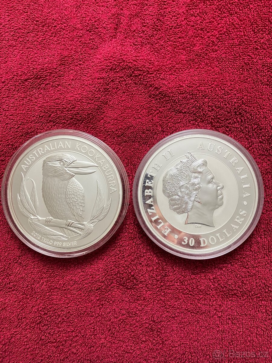 Stříbrná investiční mince 1 kg - Austrálie Kookaburra 2014