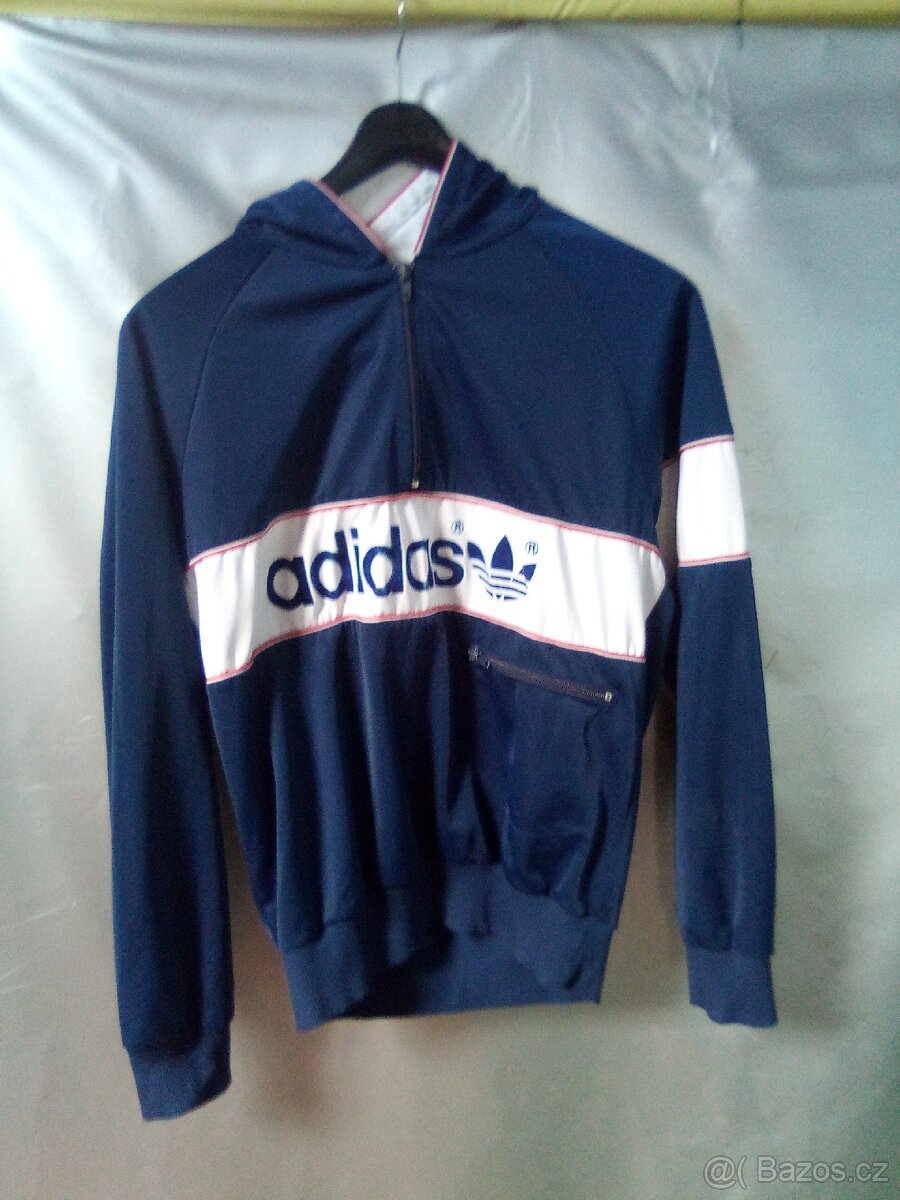 Modro bílá mikina s kapucí Adidas -- vel.M