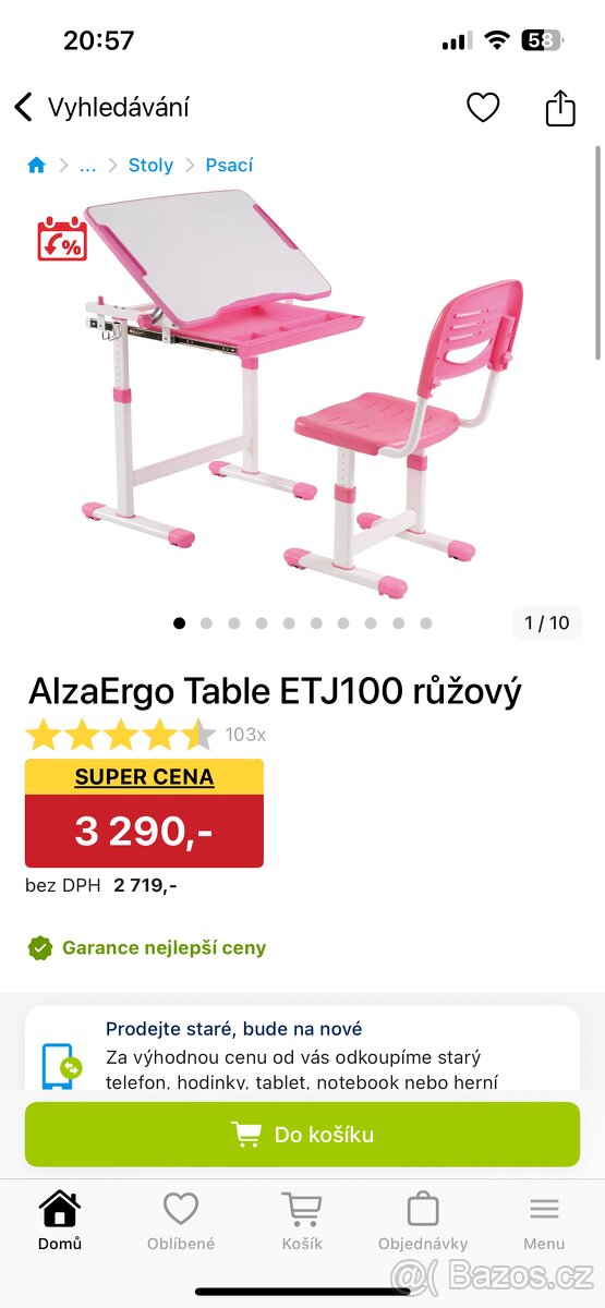 Rostoucí psací stůl