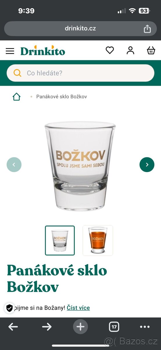 Panákové sklo Božkov