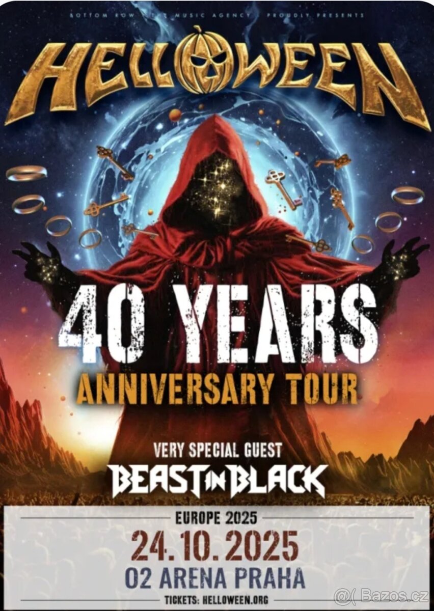 HELLOWEEN 24.10.2025 Praha O2 arena - prodám 2 lístky.