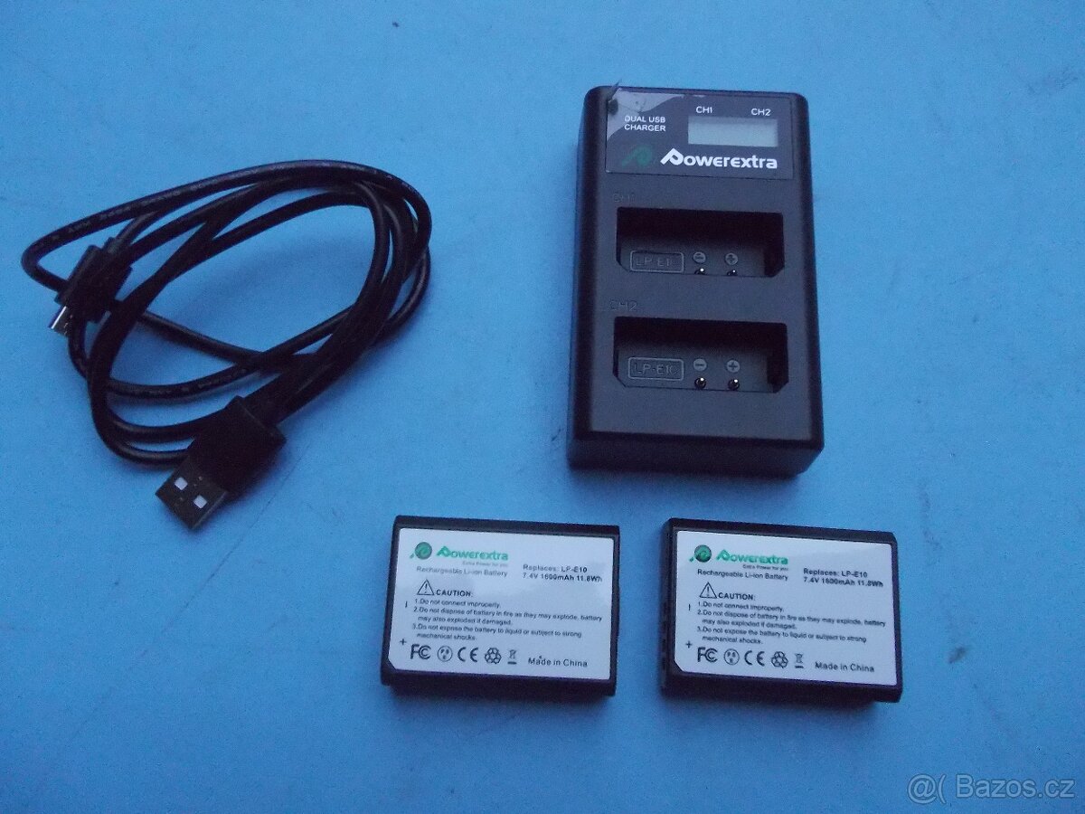 Canon EOS - duální nabíječka, 2ks baterií 1600mA