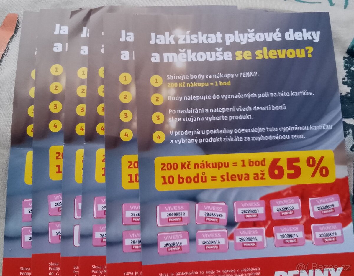 Penny body na nákup dek a polštářků