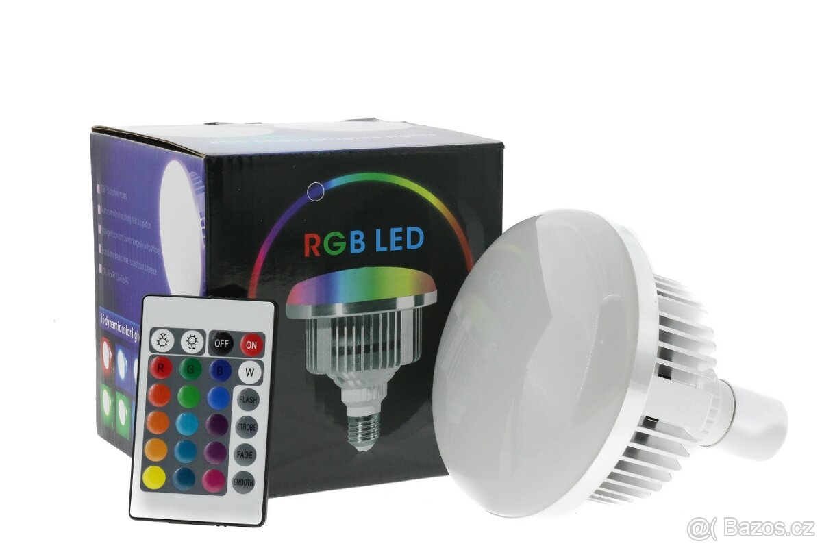 RGB LED žárovka 50W s dálk. ovládáním E27 2700-6500K
