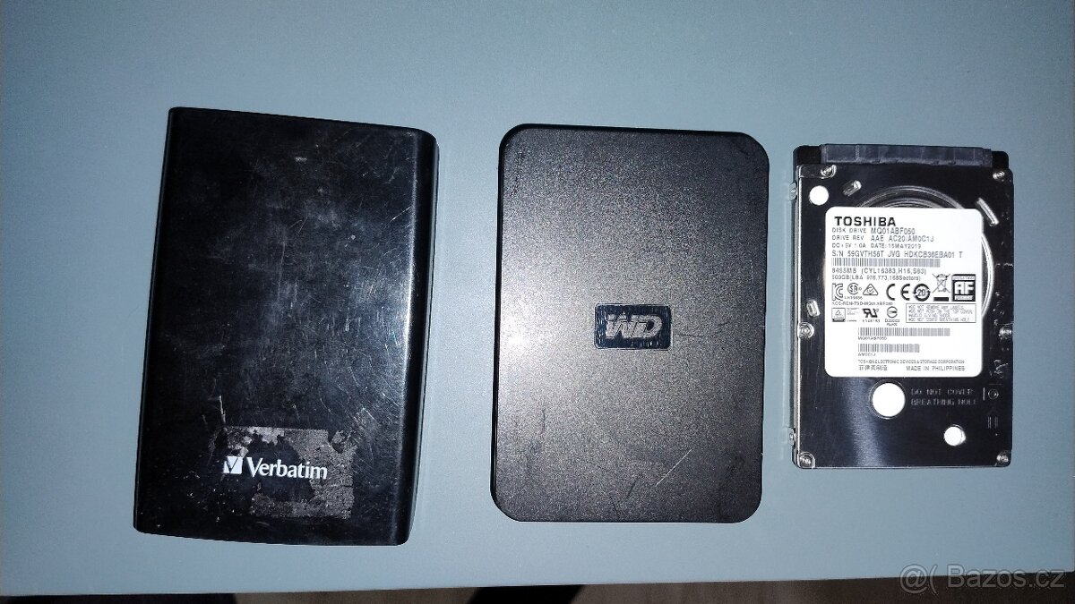 2x externí disk 128gb SSD/500gb HDD 1x HDD 500gb