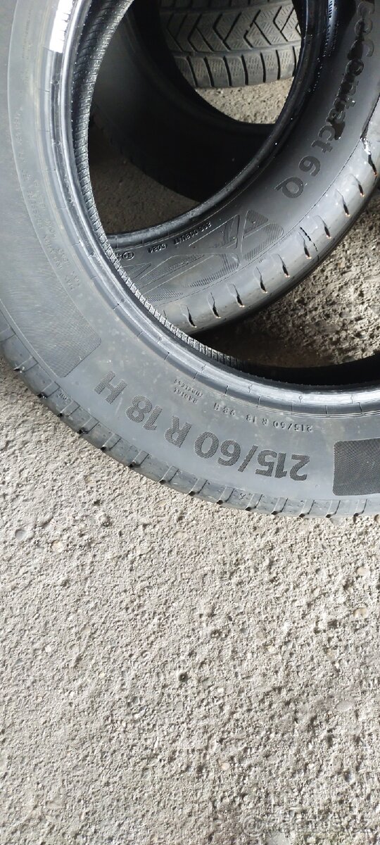 Pneumatiky Continental 215/60.r18 nové najeto 100km