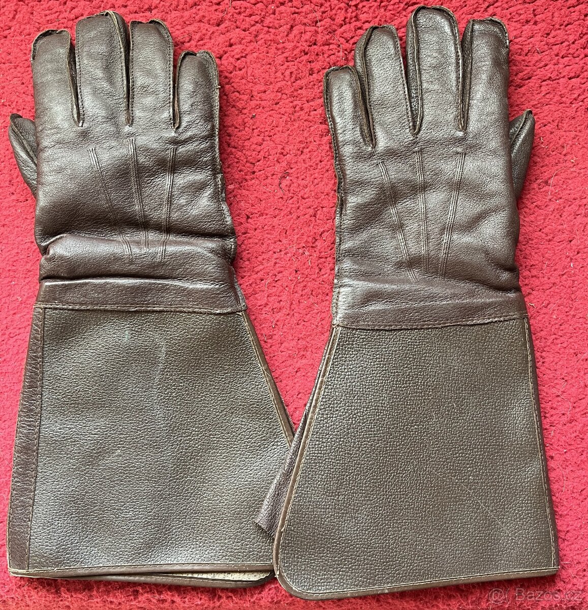 Retro kožené zimní rukavice na motocykl