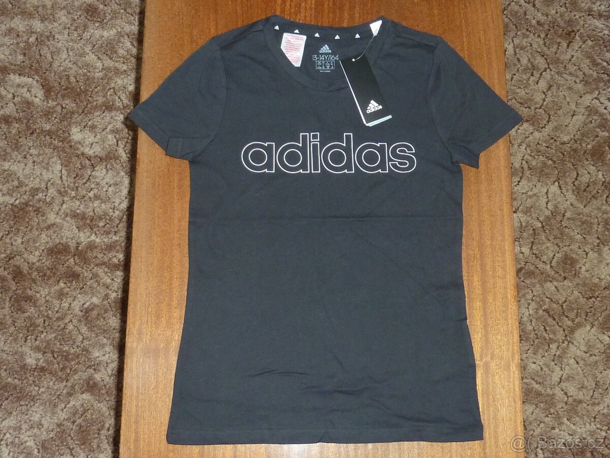 NOVÉ-Adidas-Černé tričko na slečnu 13-14 let