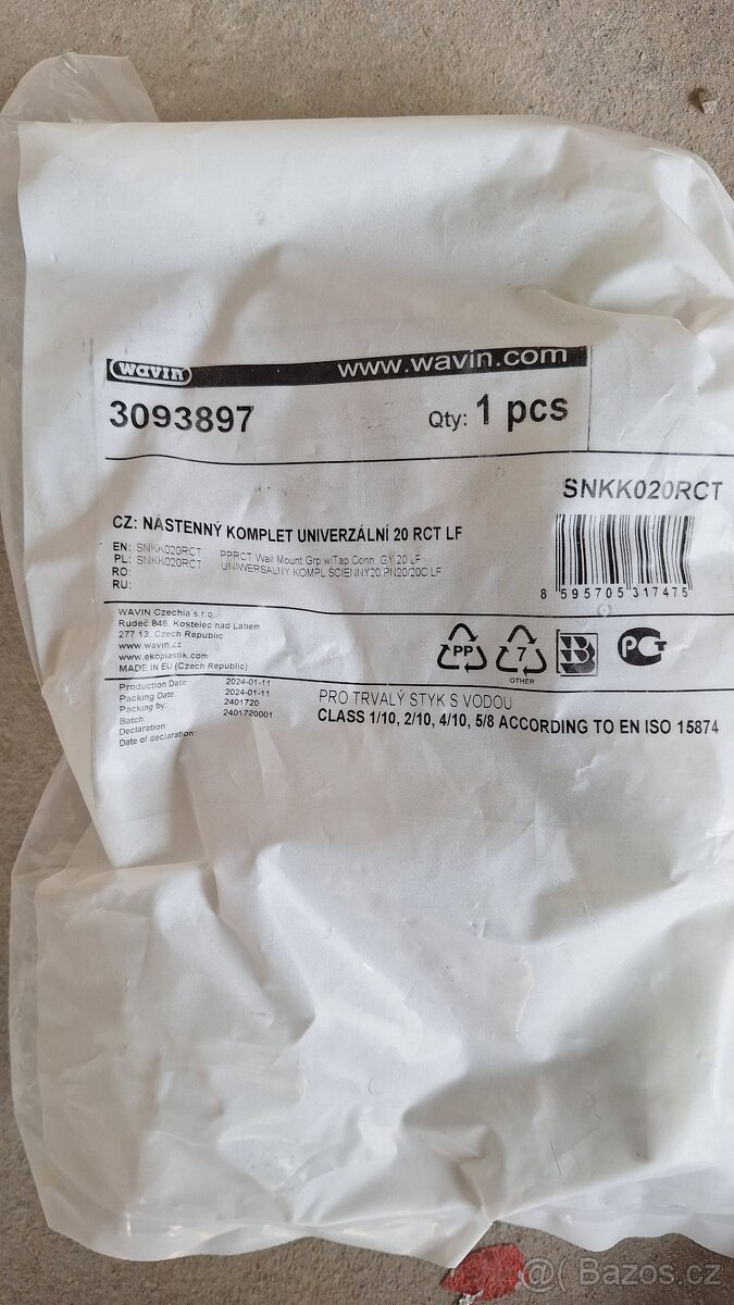 Wavin Ekoplastik nástěnný komplet d20 - 8595705317468