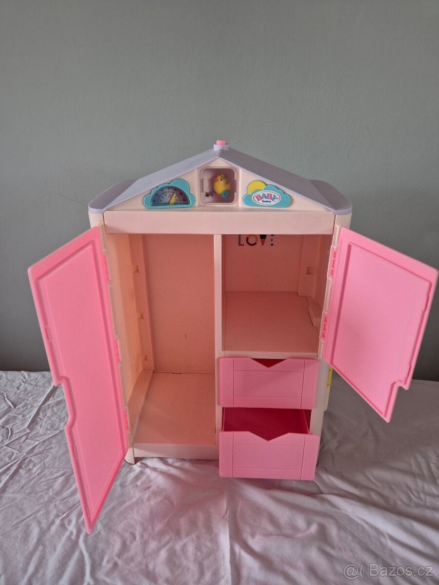 Doplňky pro panenky Baby born skříň, židlička, kolo sj