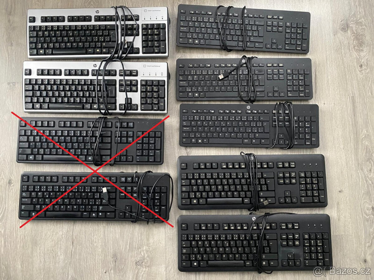 KLÁVESNICE HP, se čtečkou karet, 7ks