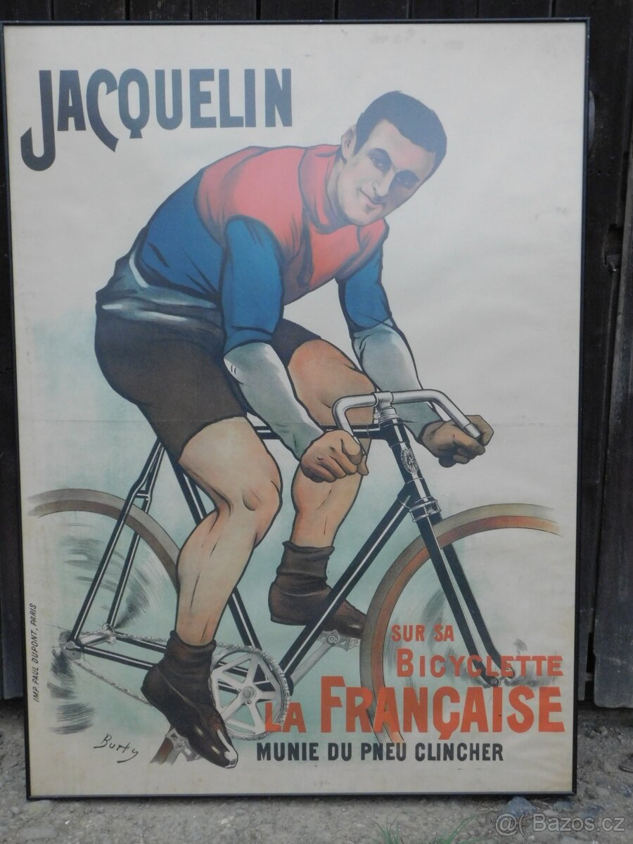 Originální cyklistický litografický plakát "JACQUELIN"