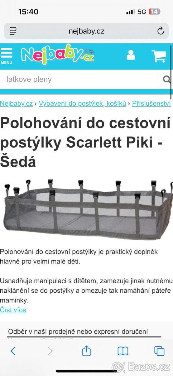Postýlka přenosná + vložka na miminko polohovací