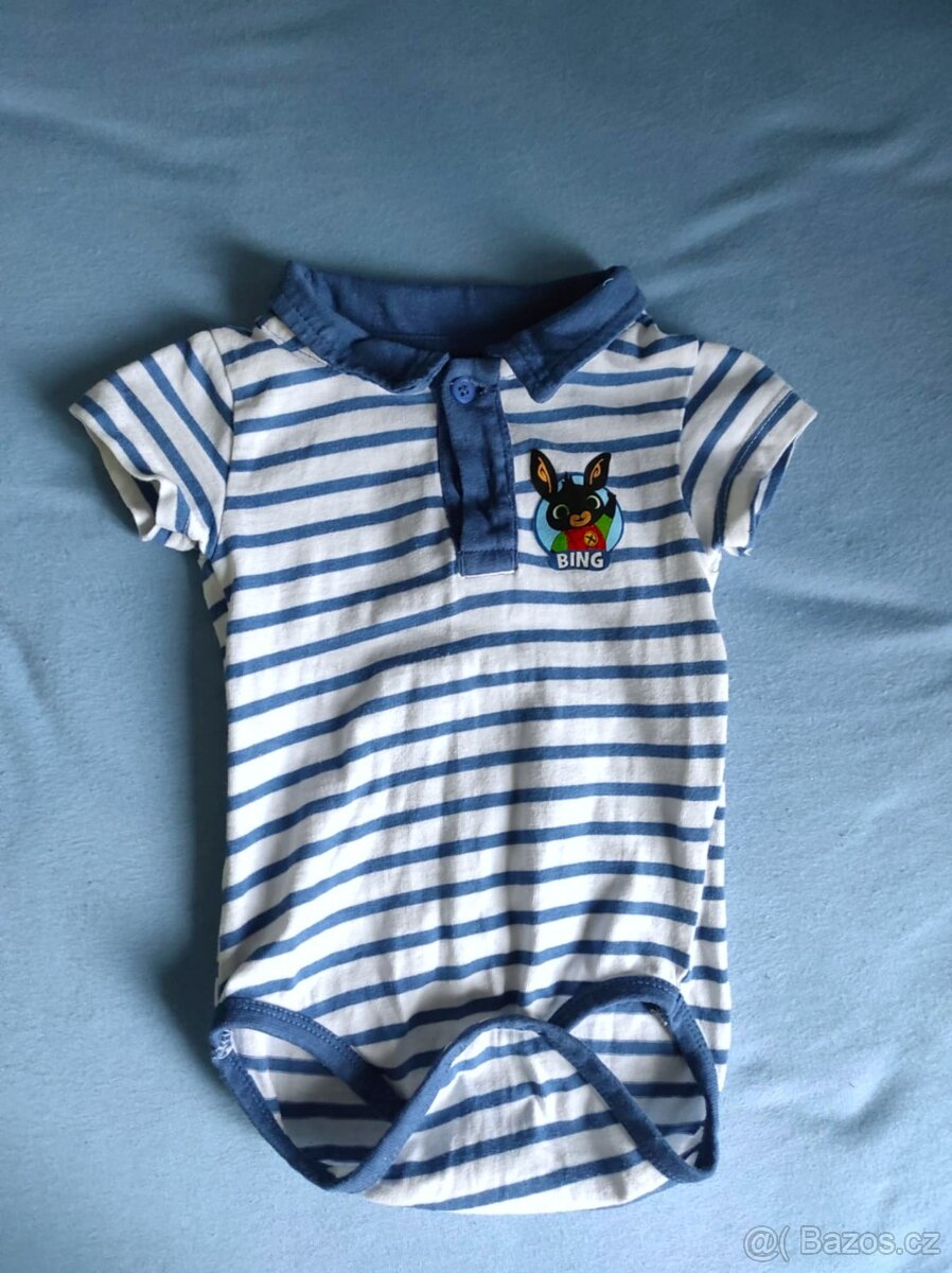Kojenecké proužkované body s límečkem Bing, vel. 74