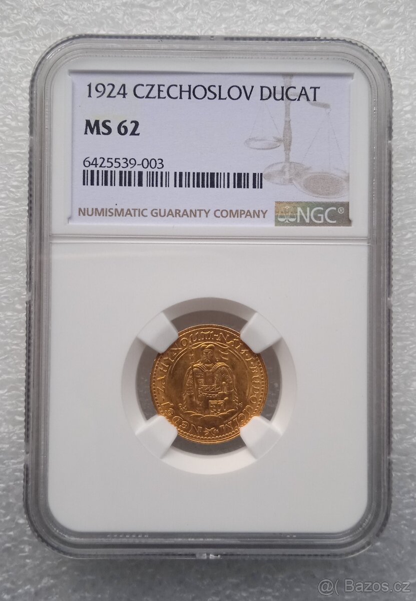 Svatováclavský dukát 1924 NGC MS62