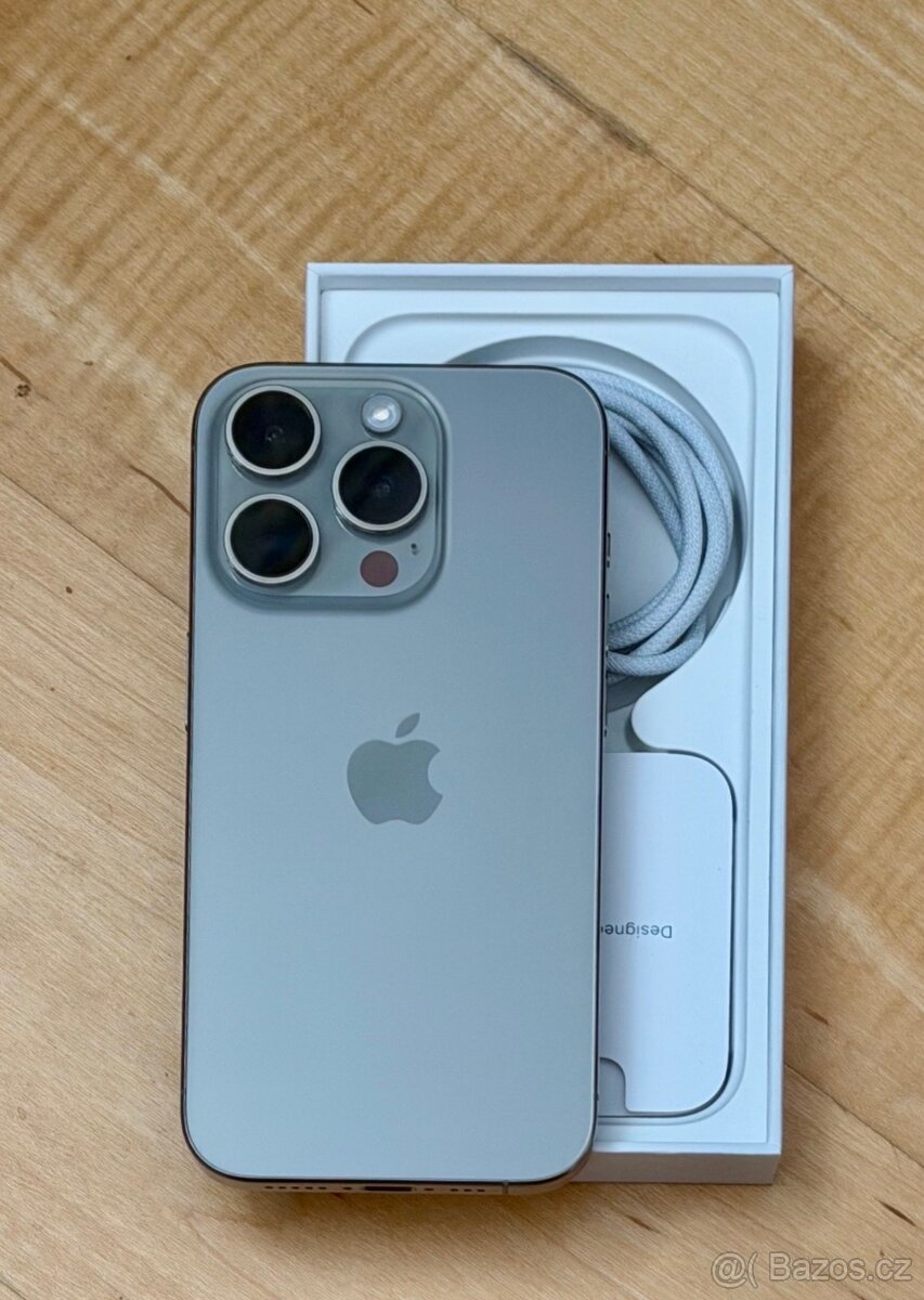 iPhone 15 Pro Max Natural Titanium BATERIE 100% TOP