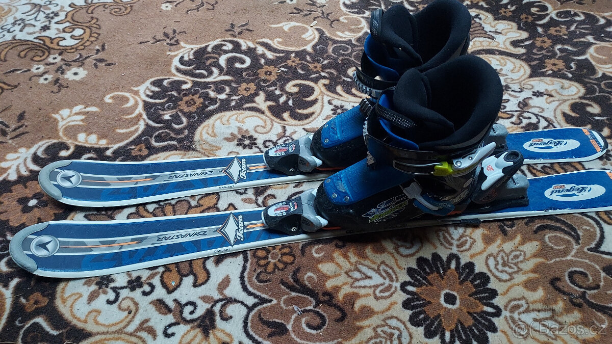 lyže dynastar 100 cm. + lyžáky nordica 20,5 cm.