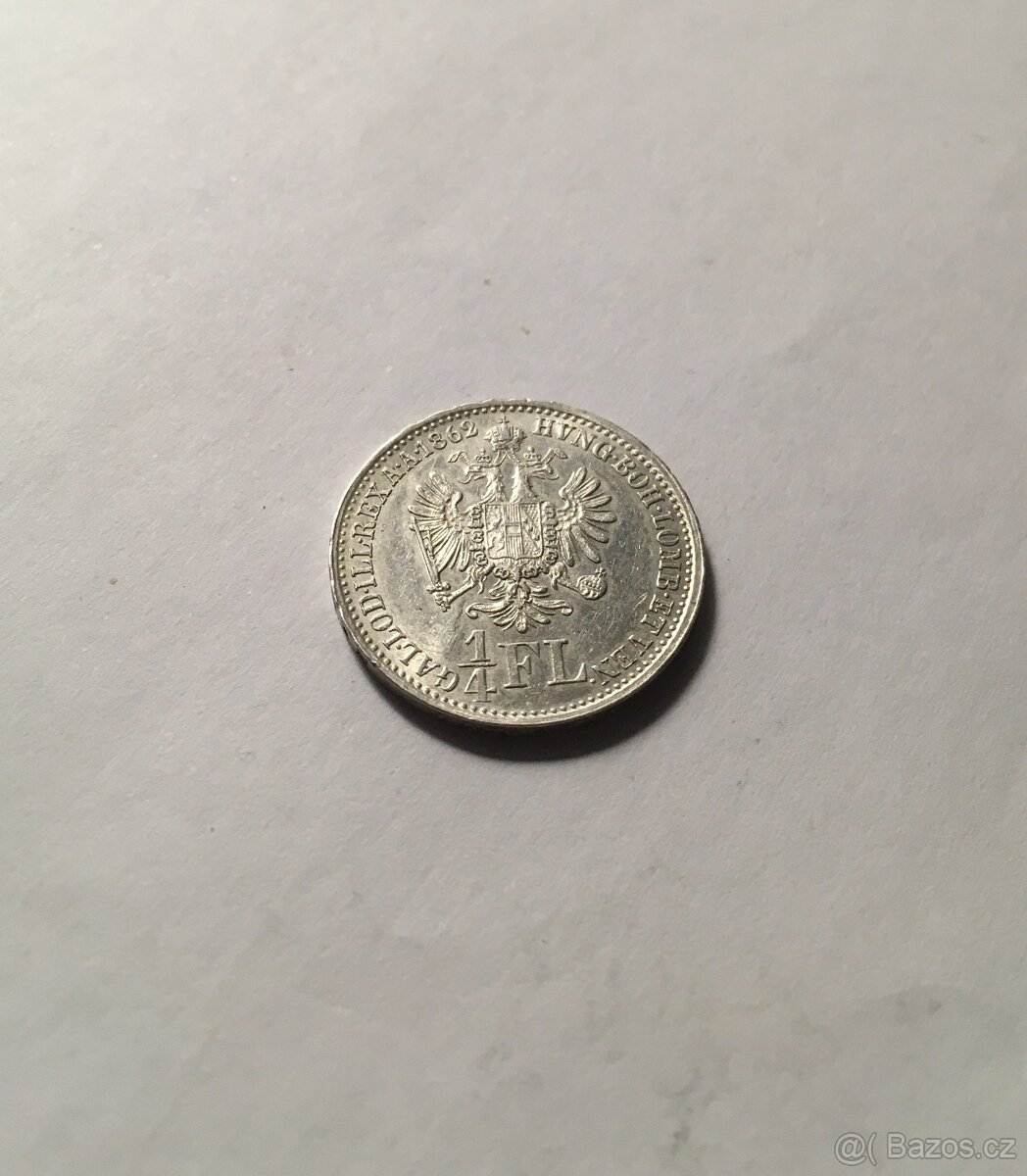 1/4 florin / zlatník 1862 A František Josef I. (AG)