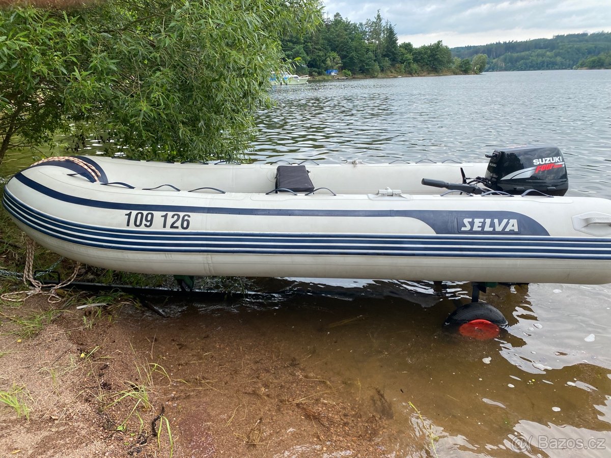 Člun RIB s laminátovým dnem Selva 3,5m + motor Suzuki DF15