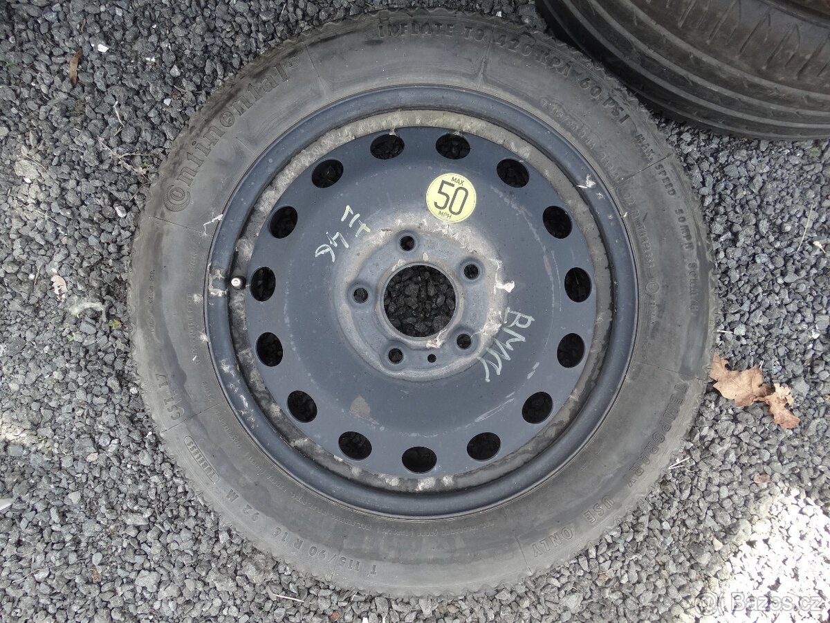 DOJEZDOVKA, REZERVA, REZERVNÍ KOLO BMW 115/90 R16 5x120 NOVÁ