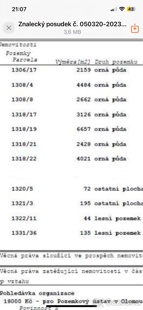 Pozemky Olomoc- Droždín