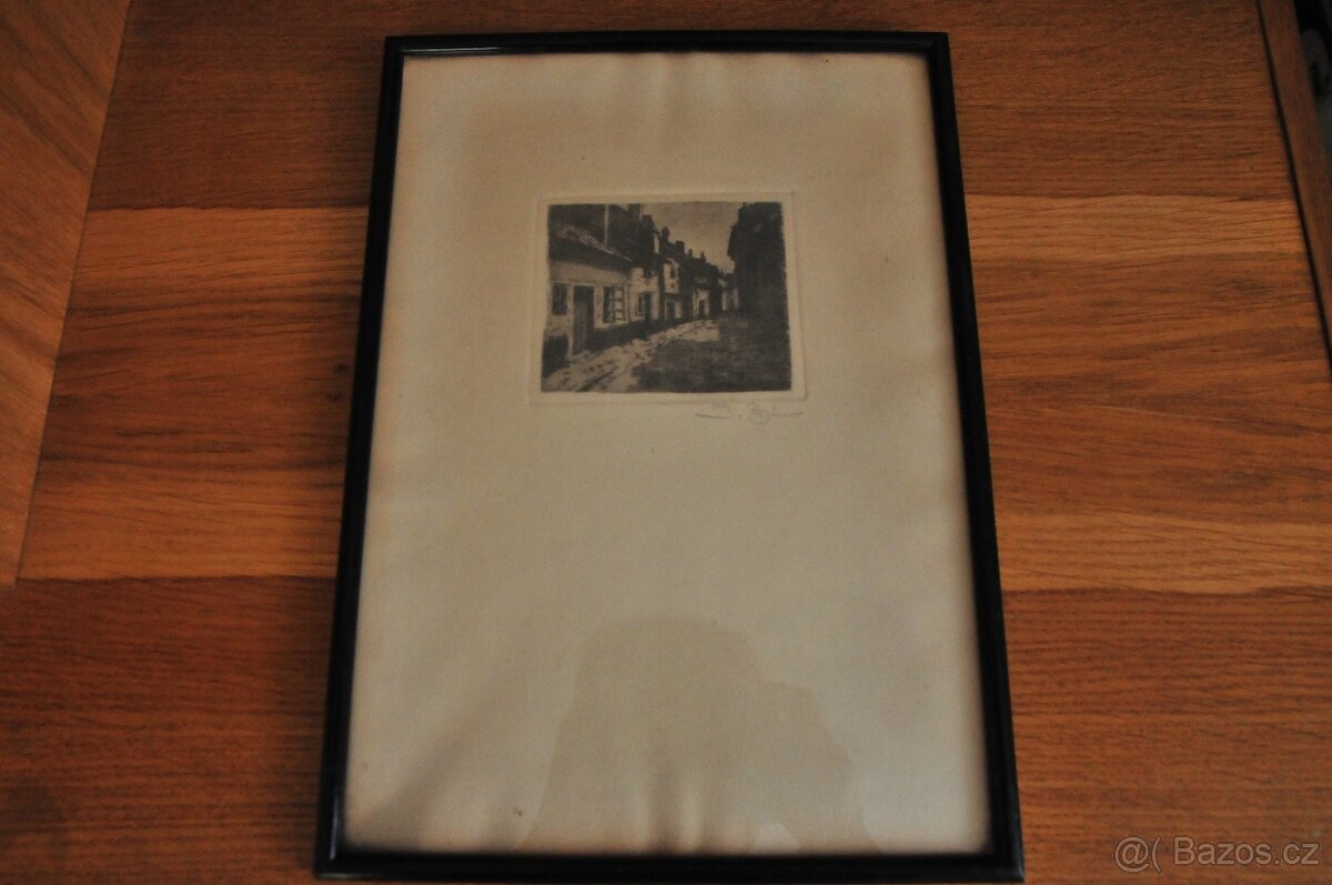 grafika Josef Bino - Zlatá ulička