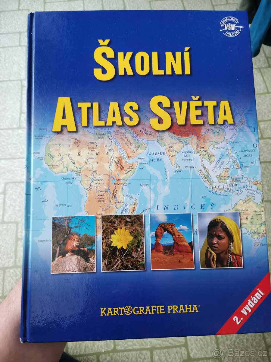 Školní atlas světa (2x), České republiky, Geografie 1 a 3