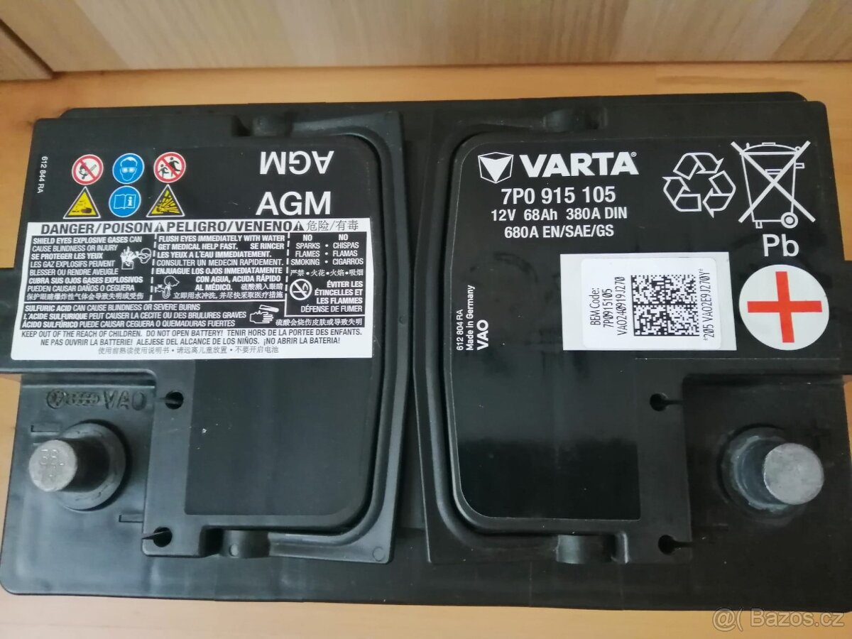Autobaterie VARTA AGM 7P0915105, 12V 68 Ah 380A