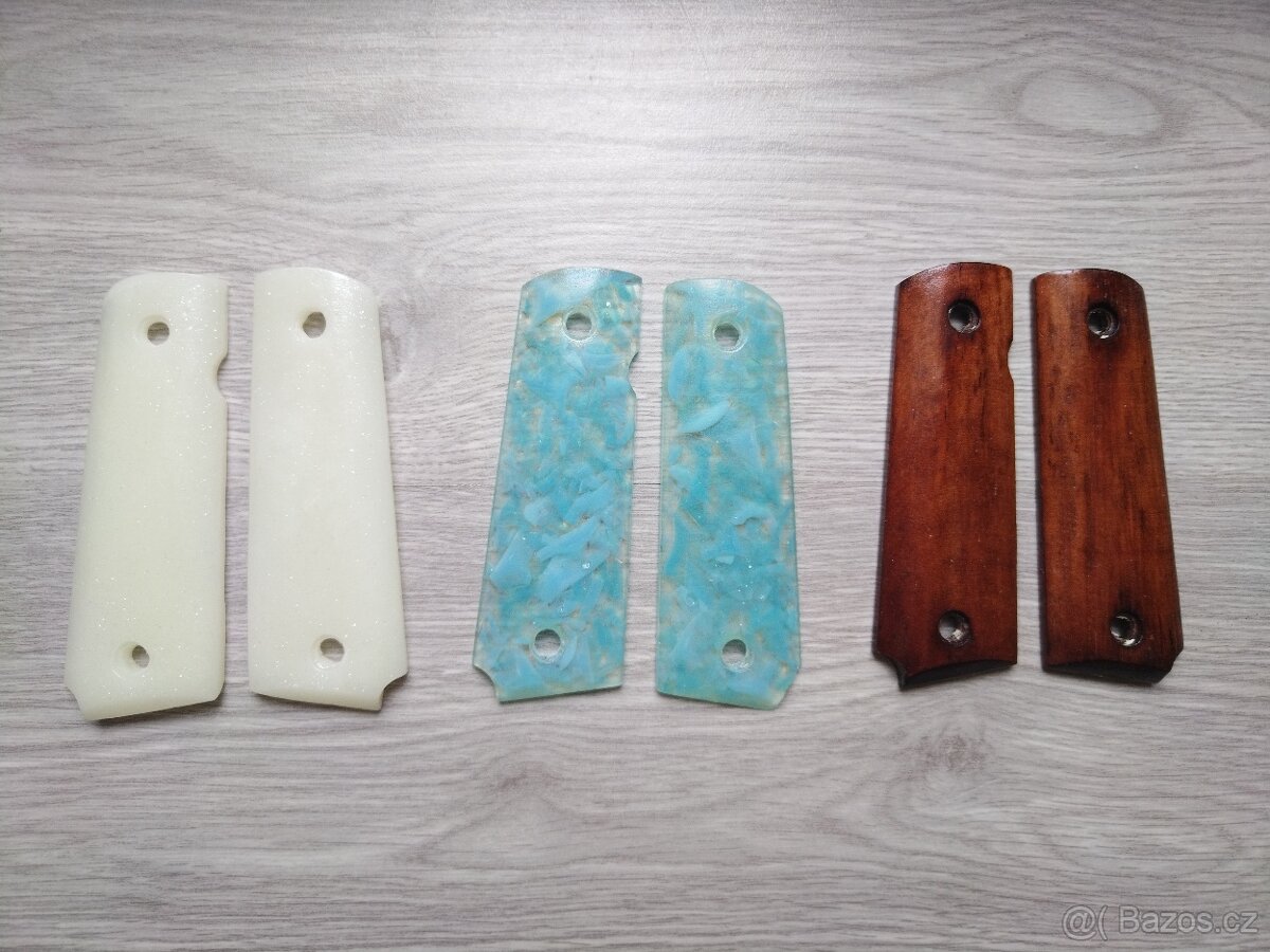 Střenky/pažbičky Colt 1911 resin/sklo