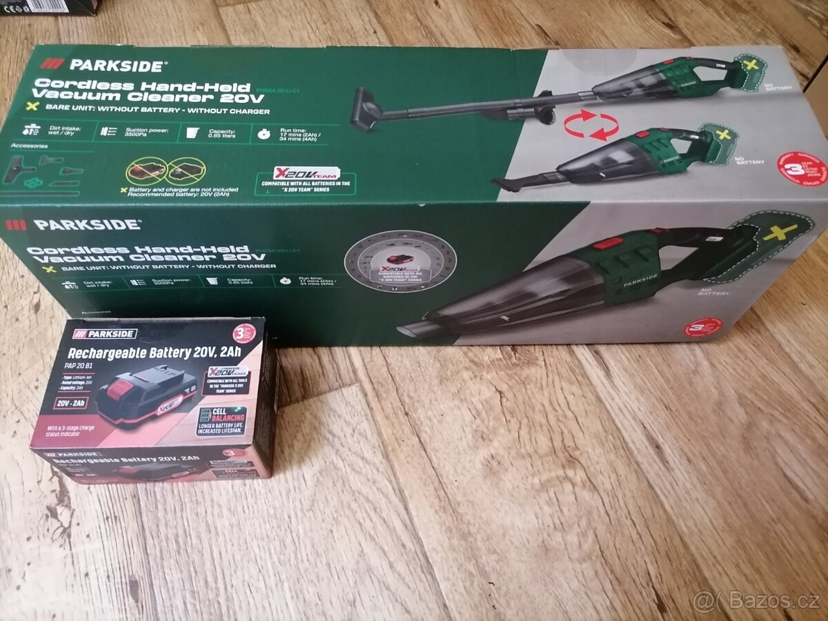 Aku vysavac+nabijecka a baterie nove
