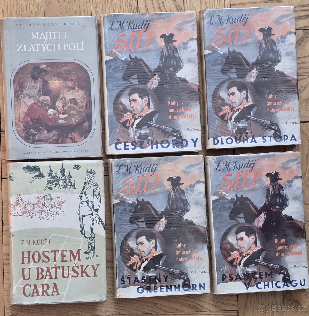 6 knih od Kuděje s obálkami Zdeňká Buriana, dobře zachované